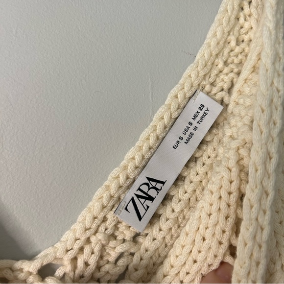 Zara Cream Openwork Knit Tank Top - Picture 4 of 5